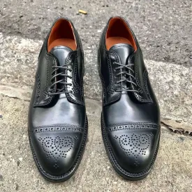 Handmade Men's Black Leather Cap Toe Brogue Lace Up Shoes, Men Designer Dress Formal Luxury Shoes