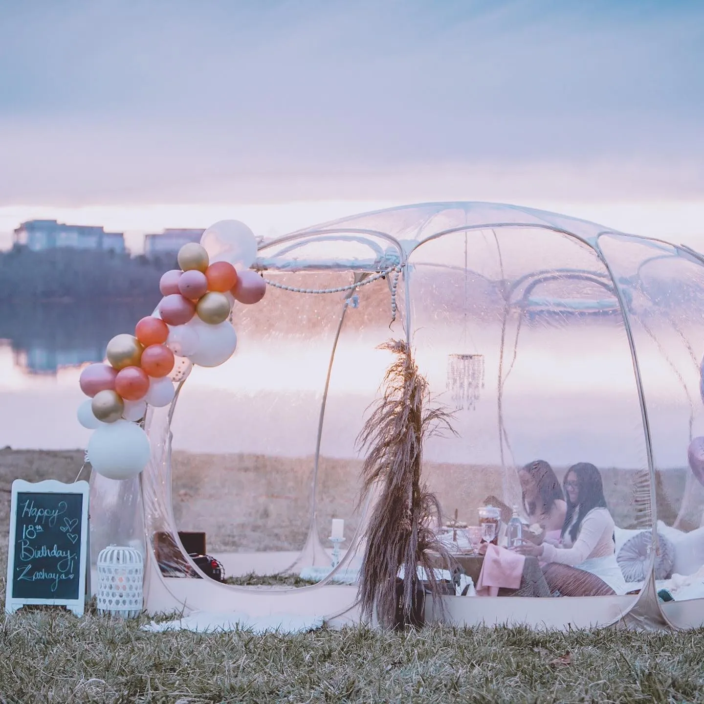 𝐀𝐥𝐯𝐚𝐧𝐭𝐨𝐫 ® Clear Bubble Tent Pop Up Gazebo 𝗖𝗟𝗘𝗔𝗥 𝗧𝗘𝗡𝗧™ - Large Oversize Weather Proof Pod - Cold Protection Camping Tent - Winter Tent Beige