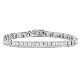 10K White Gold 6.0ct Baguette Diamond Bracelet