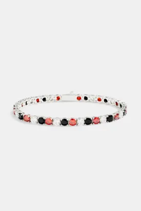 5mm Casino Tennis Bracelet - Red