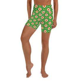 70s Retro Pattern Yoga Shorts