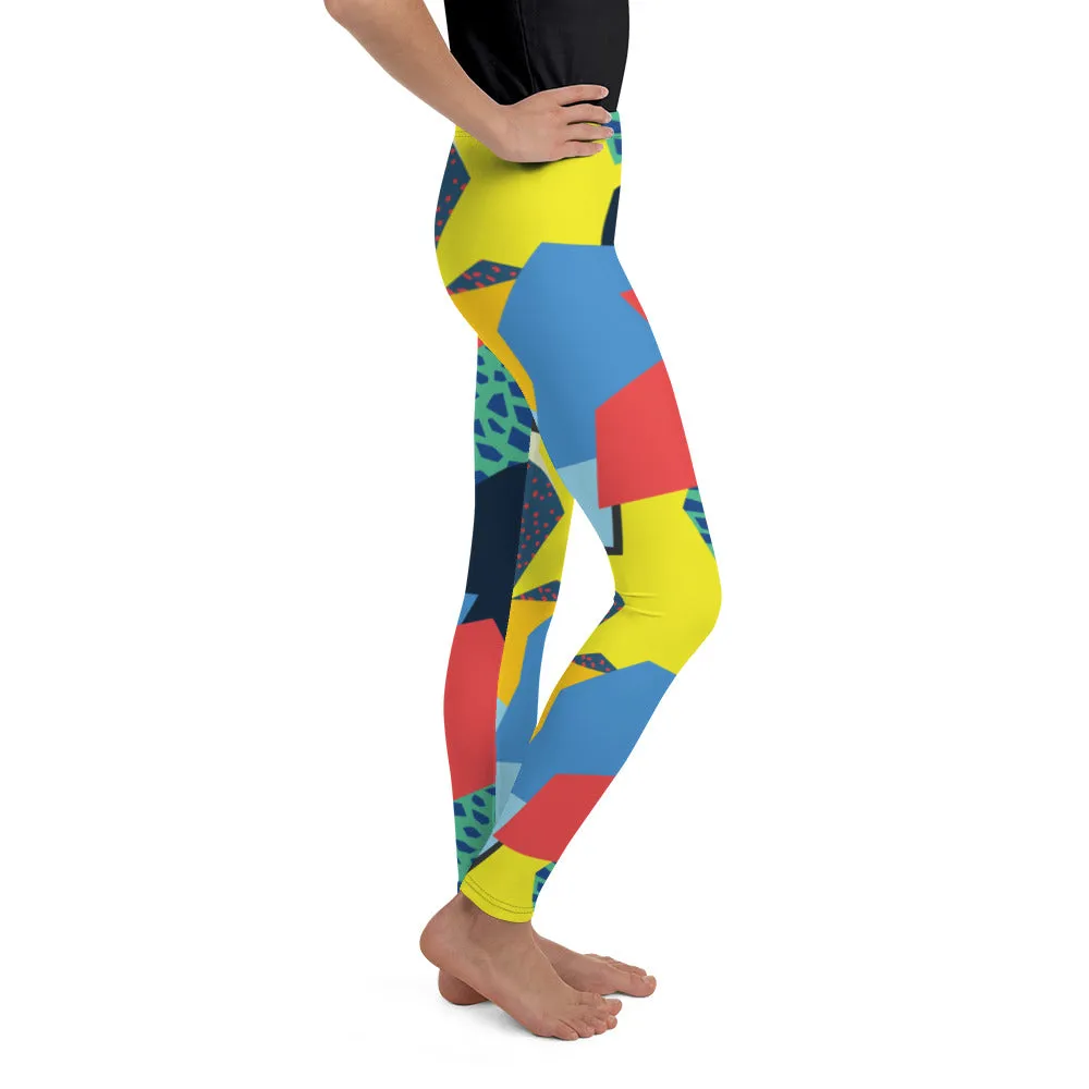 90s Color Block Youth Leggings