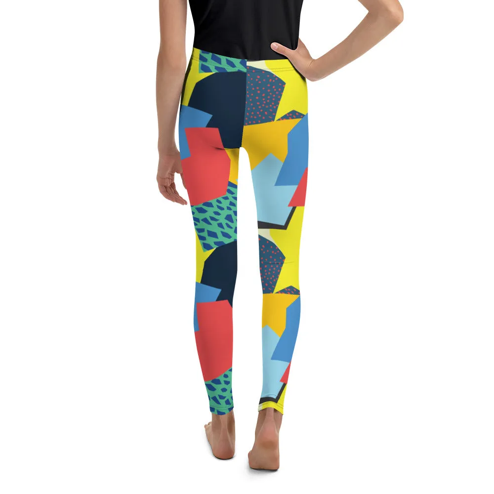 90s Color Block Youth Leggings