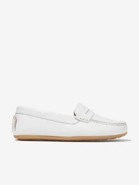 Andanines Boys Leather Loafers in White