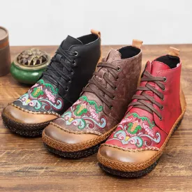 Autumn Vintage Retro Leather Handmade Women's Boots | Gift Shoes