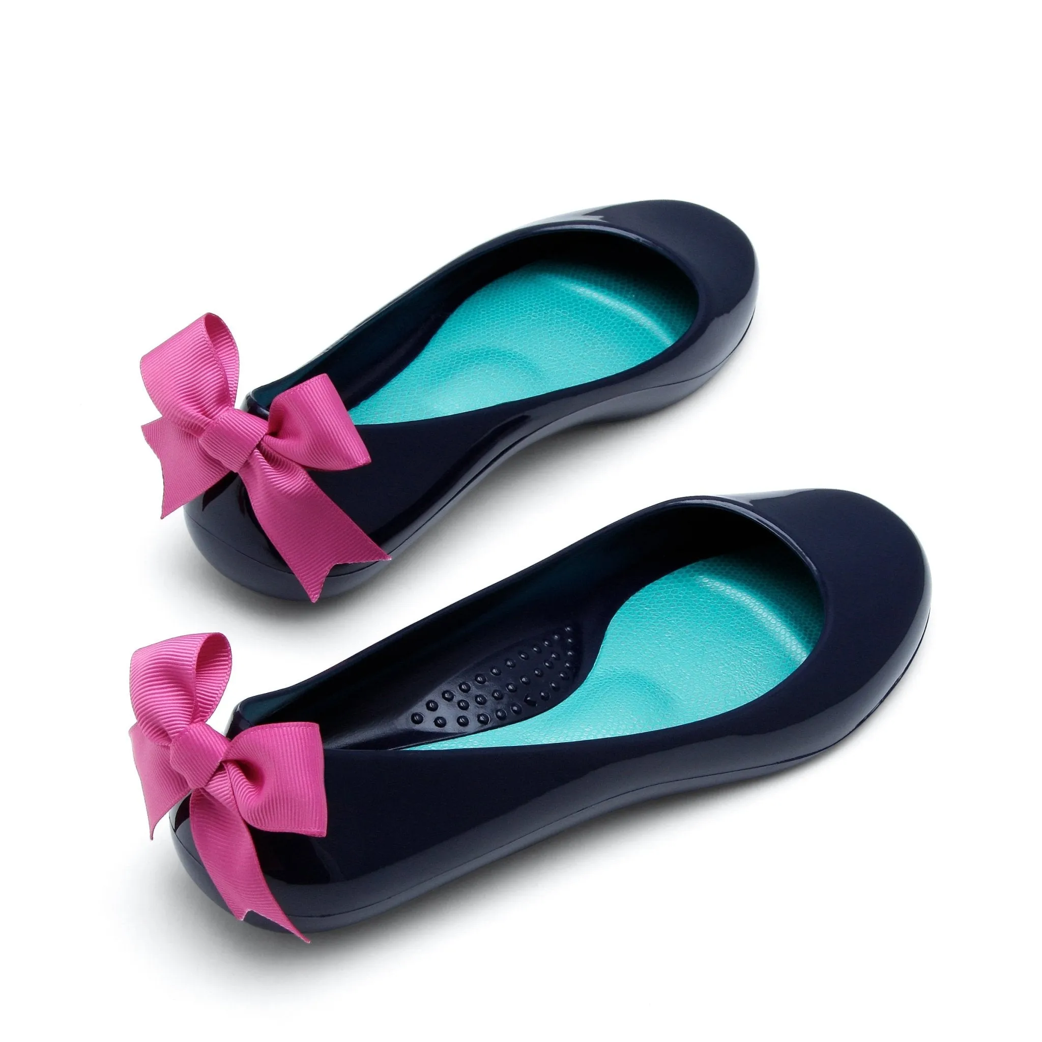 Bow Ballet Flats, Shiny Sapphire Shoe