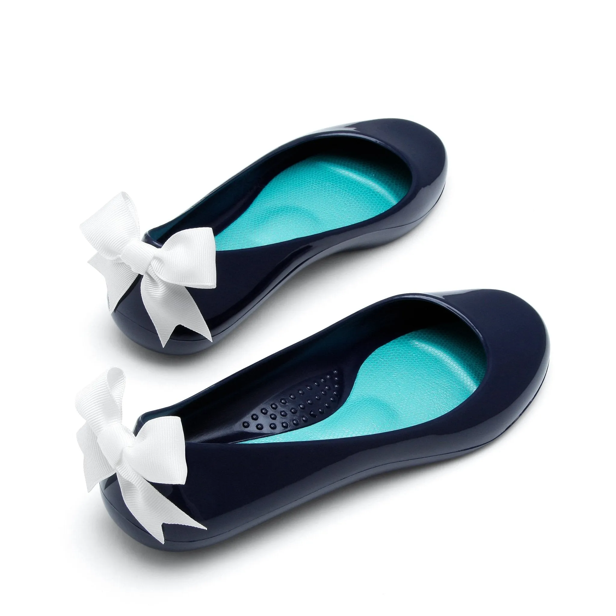 Bow Ballet Flats, Shiny Sapphire Shoe