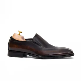 Brown leather loafers men