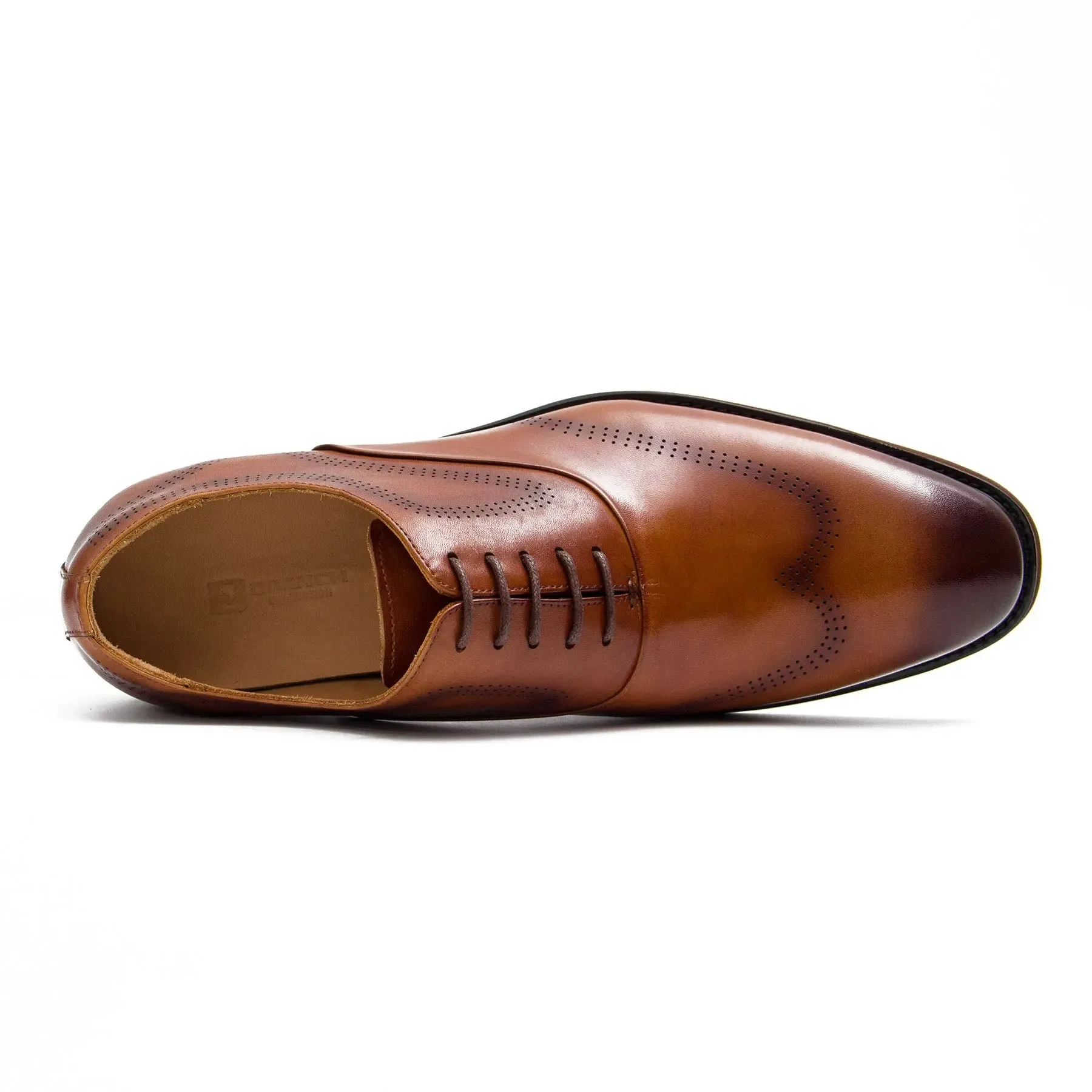 Brown leather oxford shoes