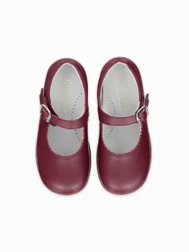 Burgundy Leather Toddler Mary Jane Shoes