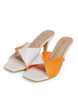 Camille Orange & White Heels