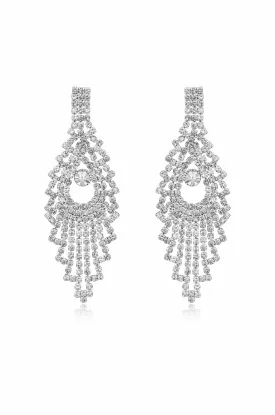 Charming Chandelier Crystal & Silver Plated Earrings