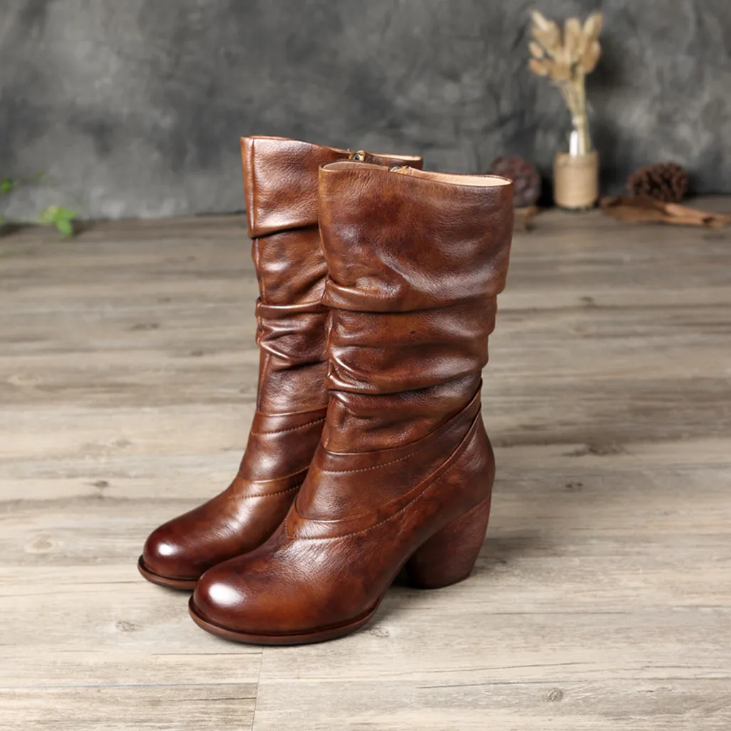 Chunky Retro Knight Long Boots | Gift Shoes