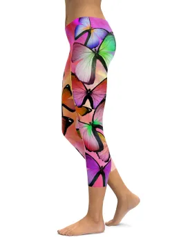 Colorful Butterflies Capris