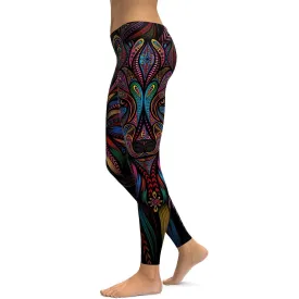 Colorful Wolf Leggings