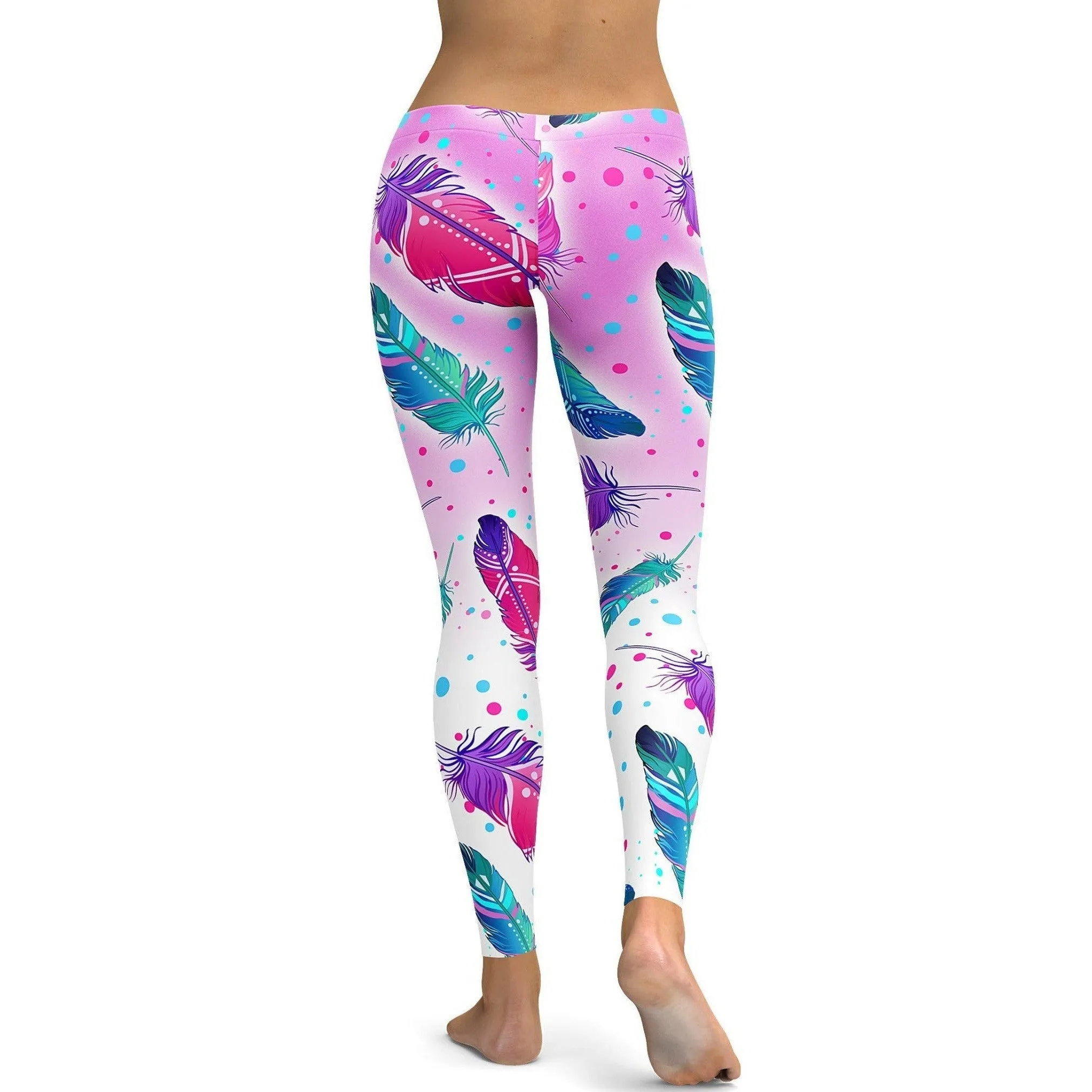 Dreamy Falling Feathers Leggings