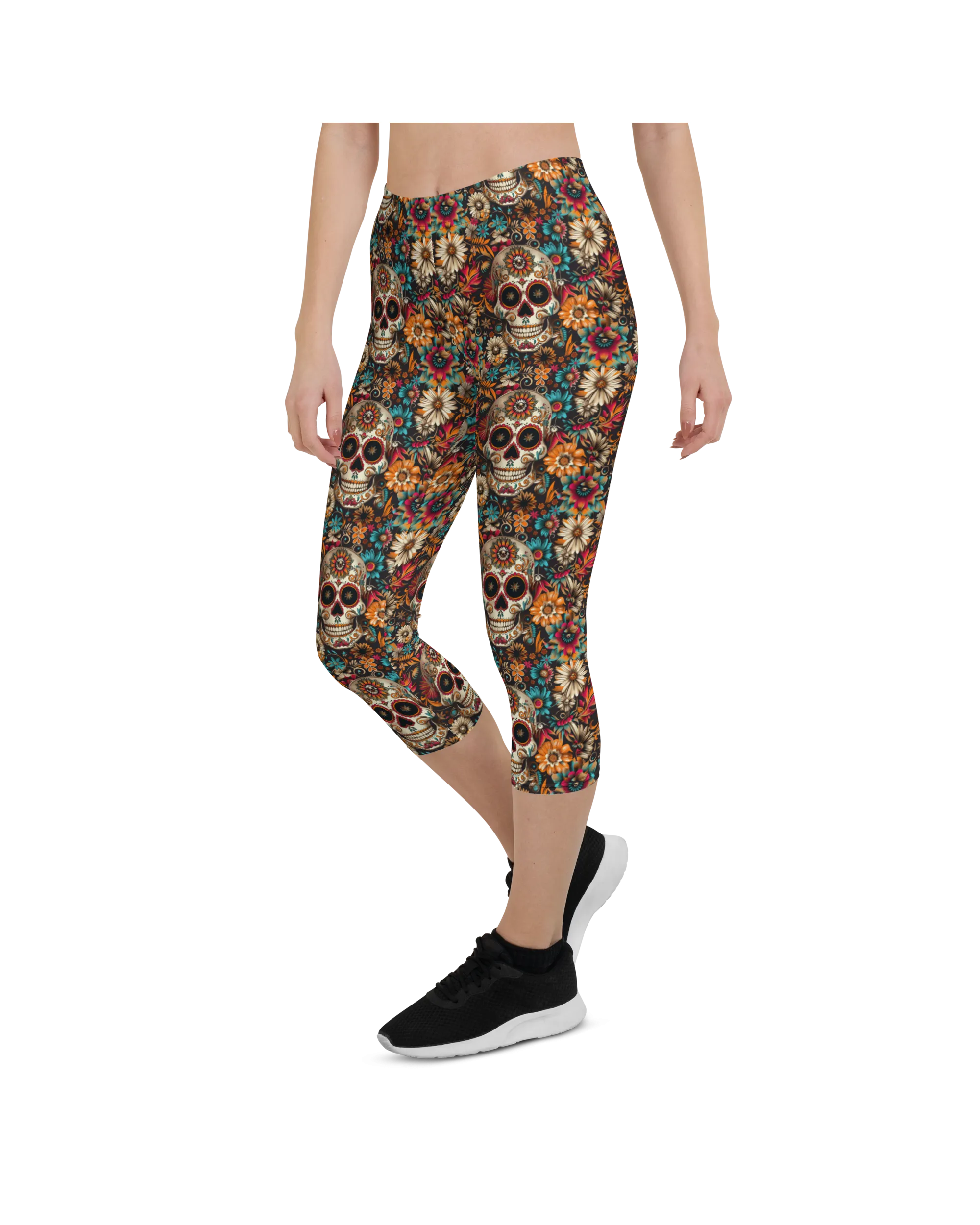 Festival Colorful Sugar Skull Capris