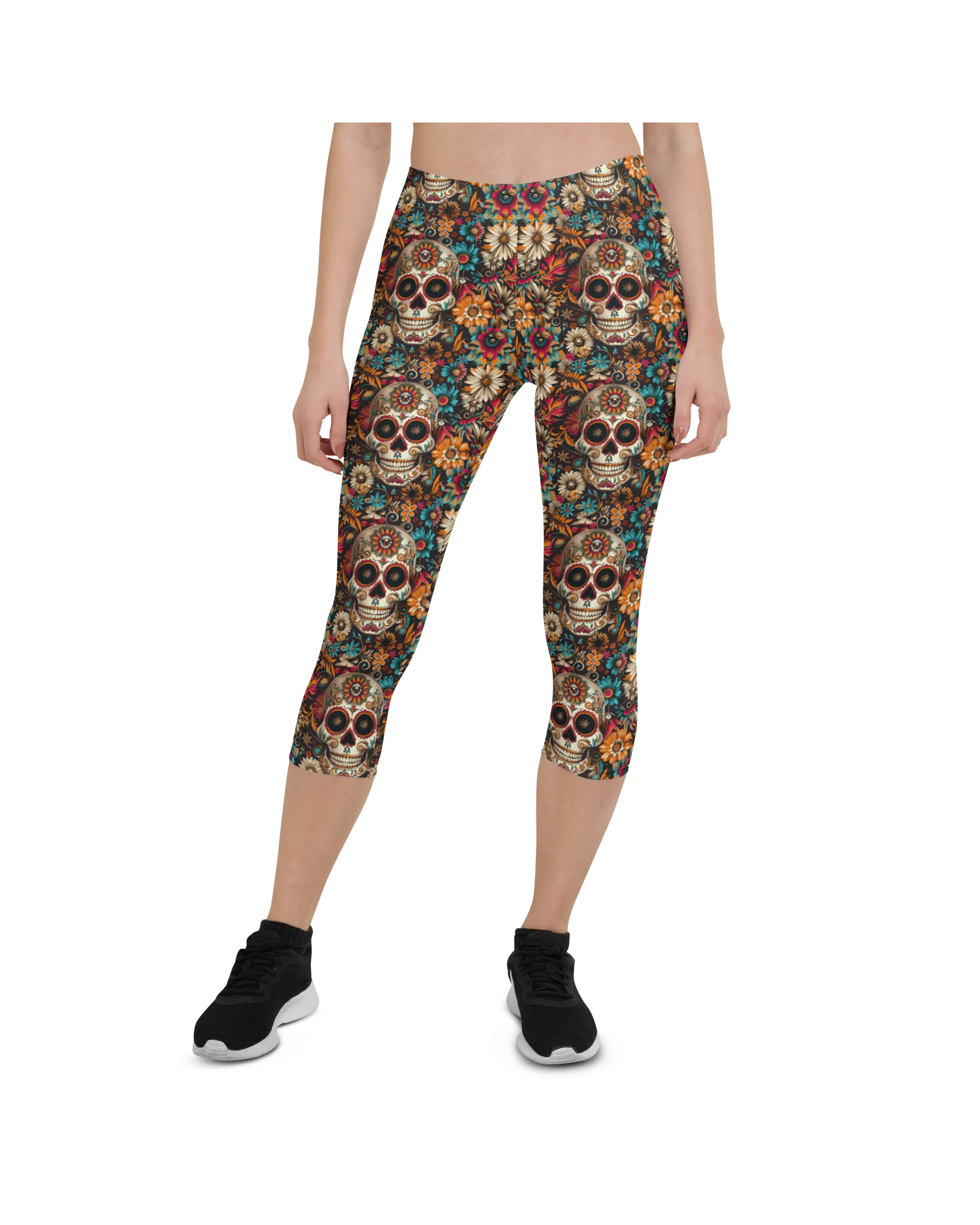 Festival Colorful Sugar Skull Capris