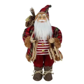 Festive 45cm Tartan Jacket Standing Santa with Sack