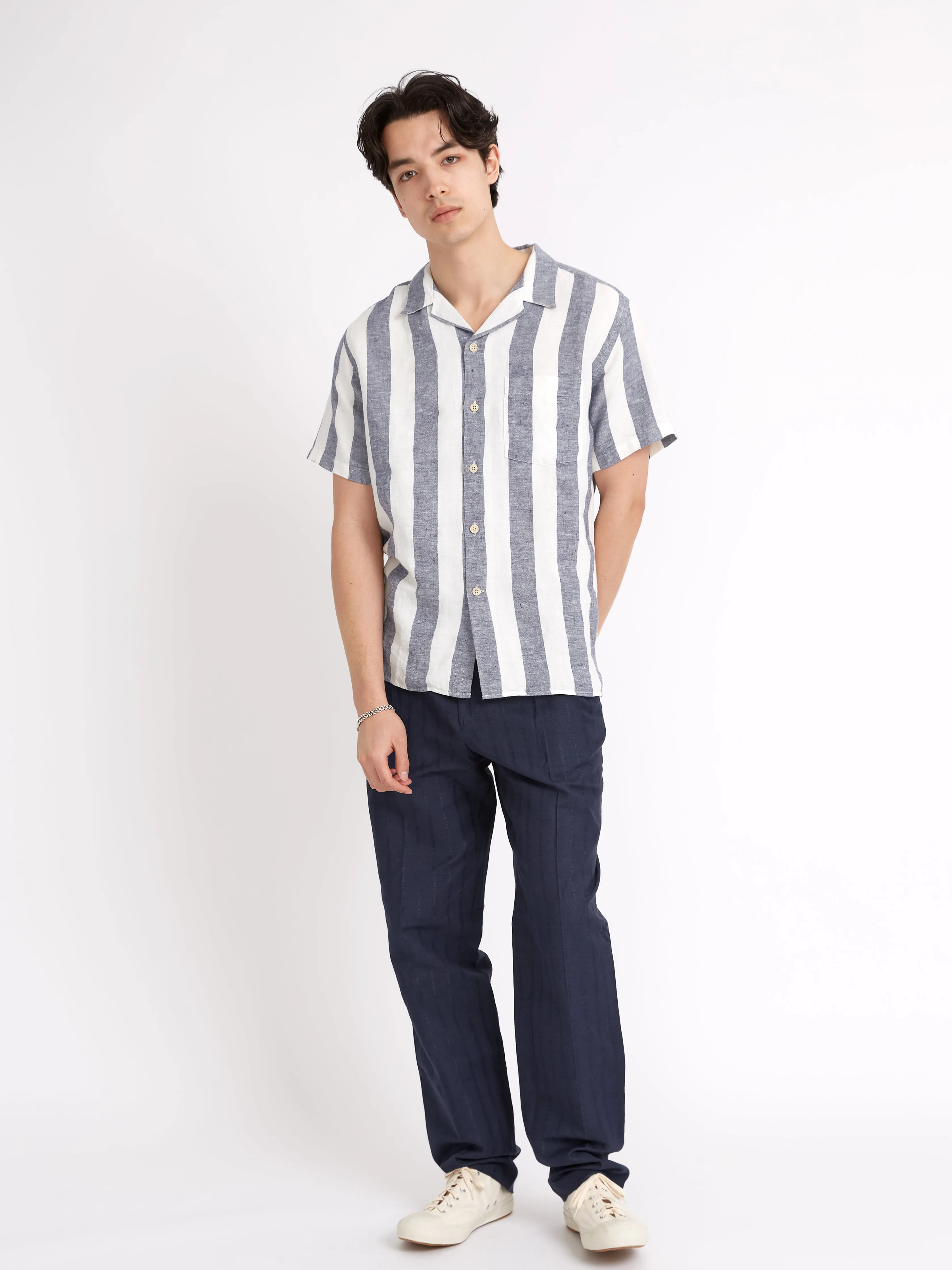 Havana Short Sleeve Shirt Mortimer Blue/White