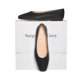 Hepburn Wide Fit Ballet Flats - Black Leather