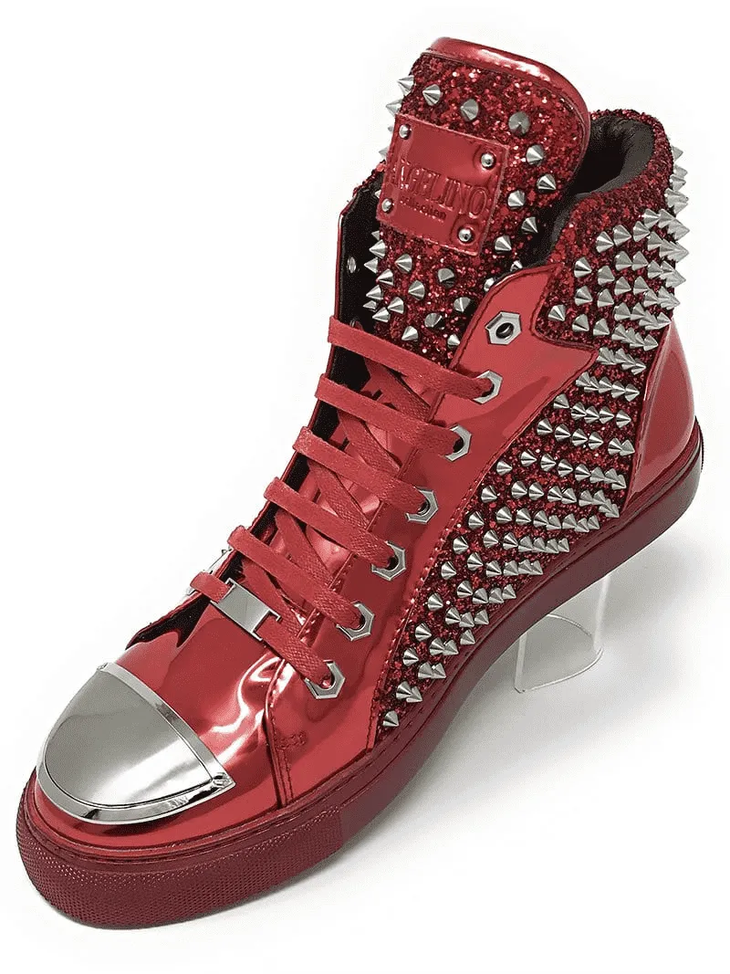 High Top Sneaker, H. Spike Red-Fashion-Men-