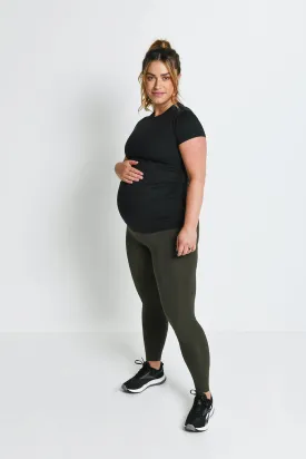 Maternity Focus Sports Leggings - Olive Green