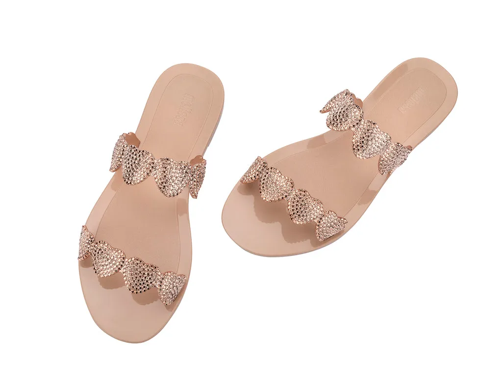 Melissa Flame AD Heart Embellished Slides Beige Slip-on For Women