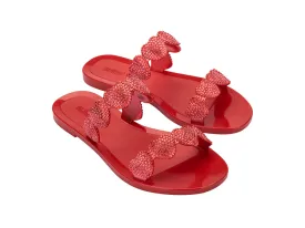 Melissa Flame AD Heart Embellished Slides Red Slip-on For Women