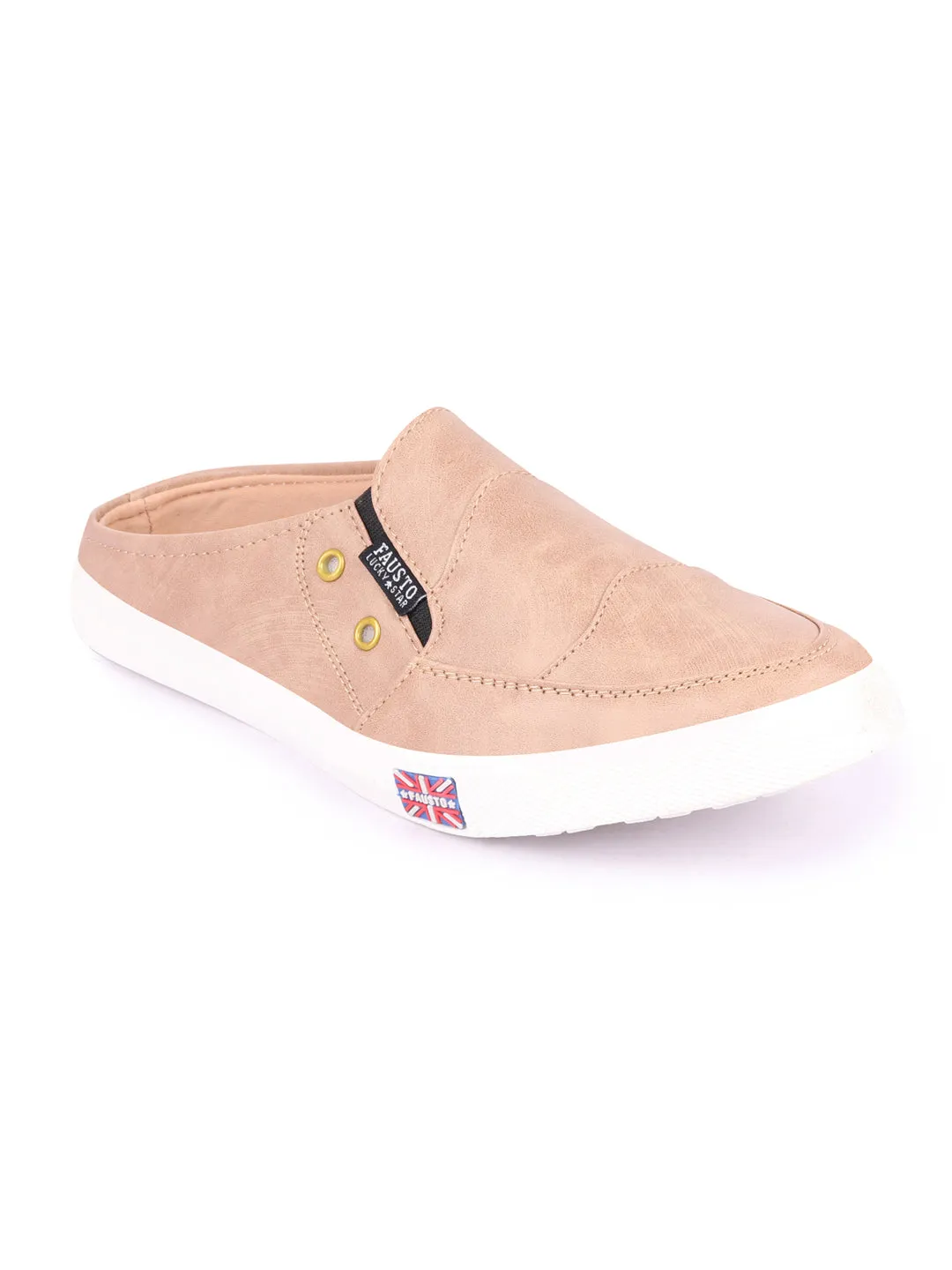 Men Beige Casual Slip-On Shoes