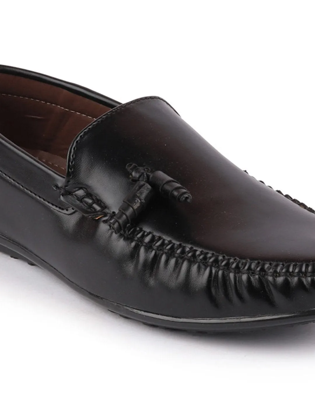 Men Black Casual Slip-On Loafers