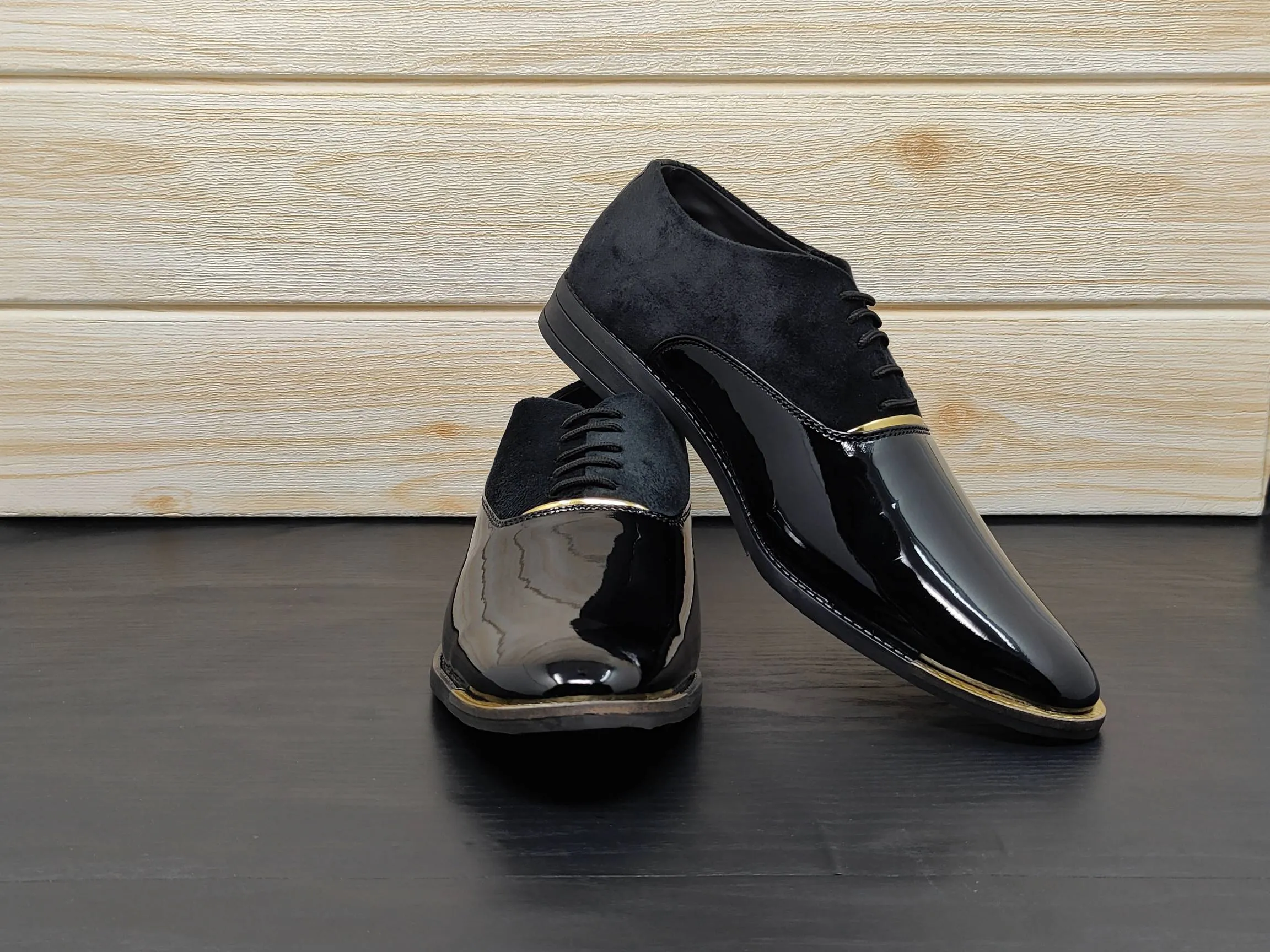 Men's Dark Black Oxford Shoes for Wedding and Partywear-JonasParamount