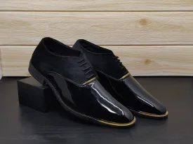 Men's Dark Black Oxford Shoes for Wedding and Partywear-JonasParamount