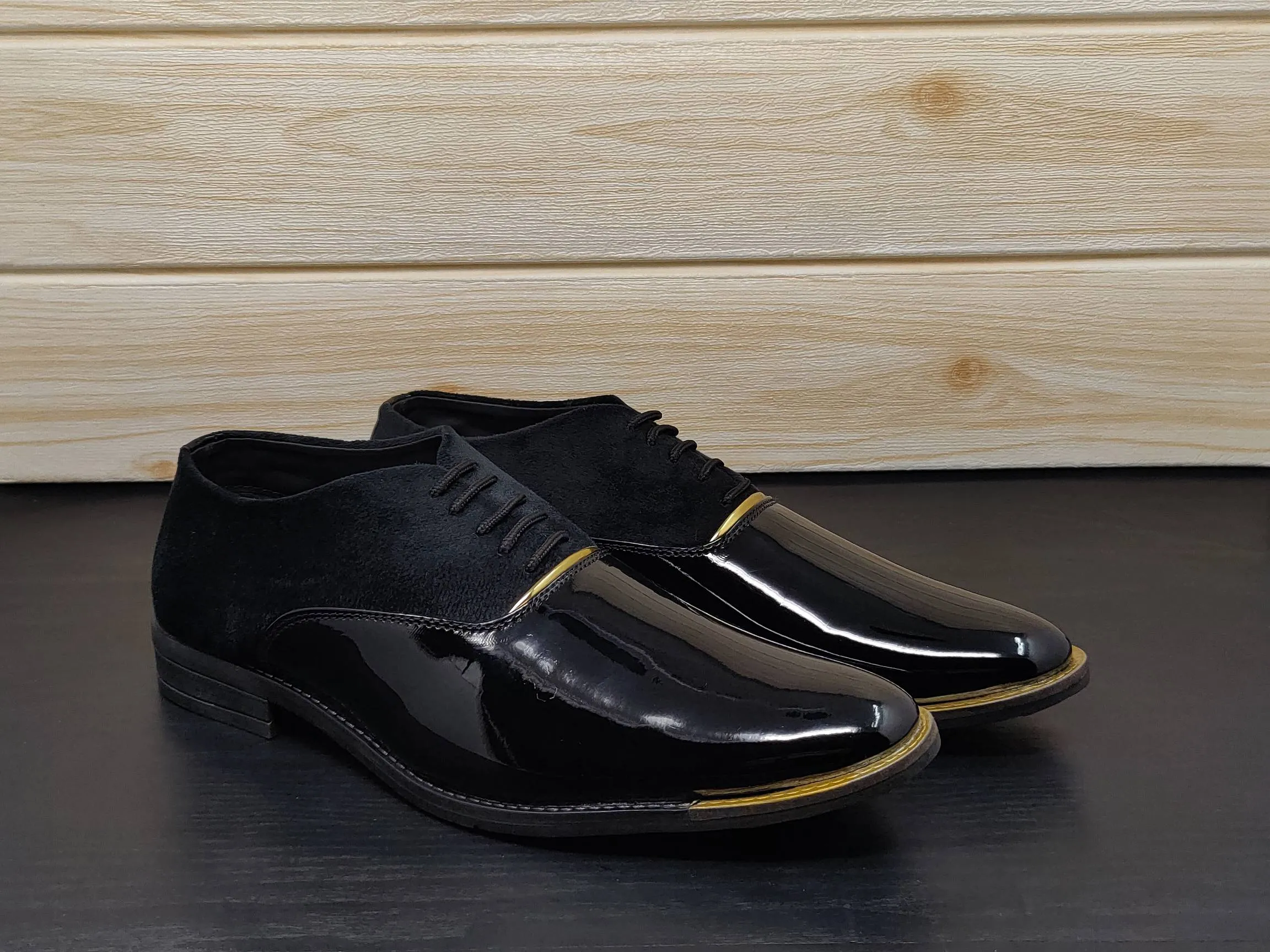 Men's Dark Black Oxford Shoes for Wedding and Partywear-JonasParamount