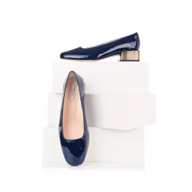 Olive Wide Fit Court Shoe – Navy Patent