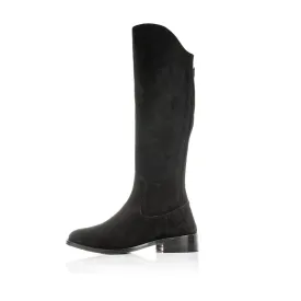 Patsy - Extra Wide Fit Knee High Boots - Black Nubuck Suede - Extra Wide Calf