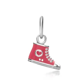 Pink High-Top Shoe Pendant - Sterling Silver