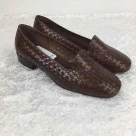 Predictions Women Size 9W Brown NWT Leather Slip Ons Flats