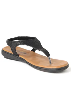 SOLES Black Flat Sandals - Classic and Versatile