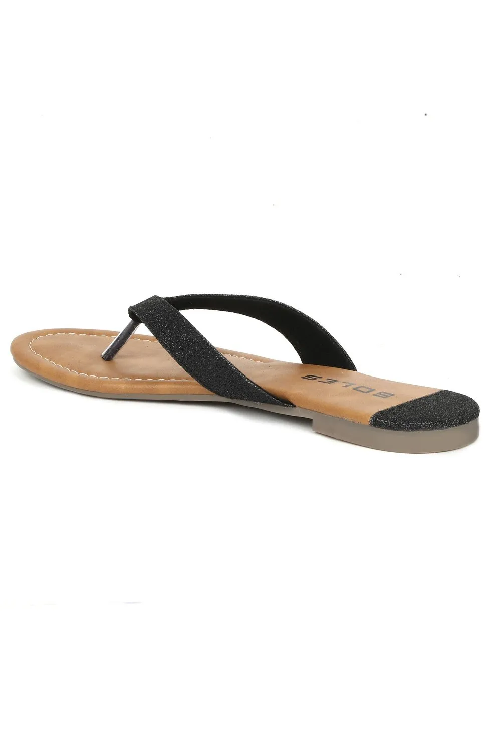 SOLES Classic Black Flat Sandals