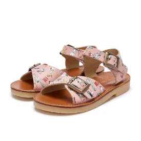 Sonny Sandal Snoopy Sun Print Pink Leather