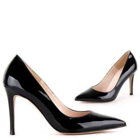 *UK size 1 - BRAMARE - black patent, 9cm heels