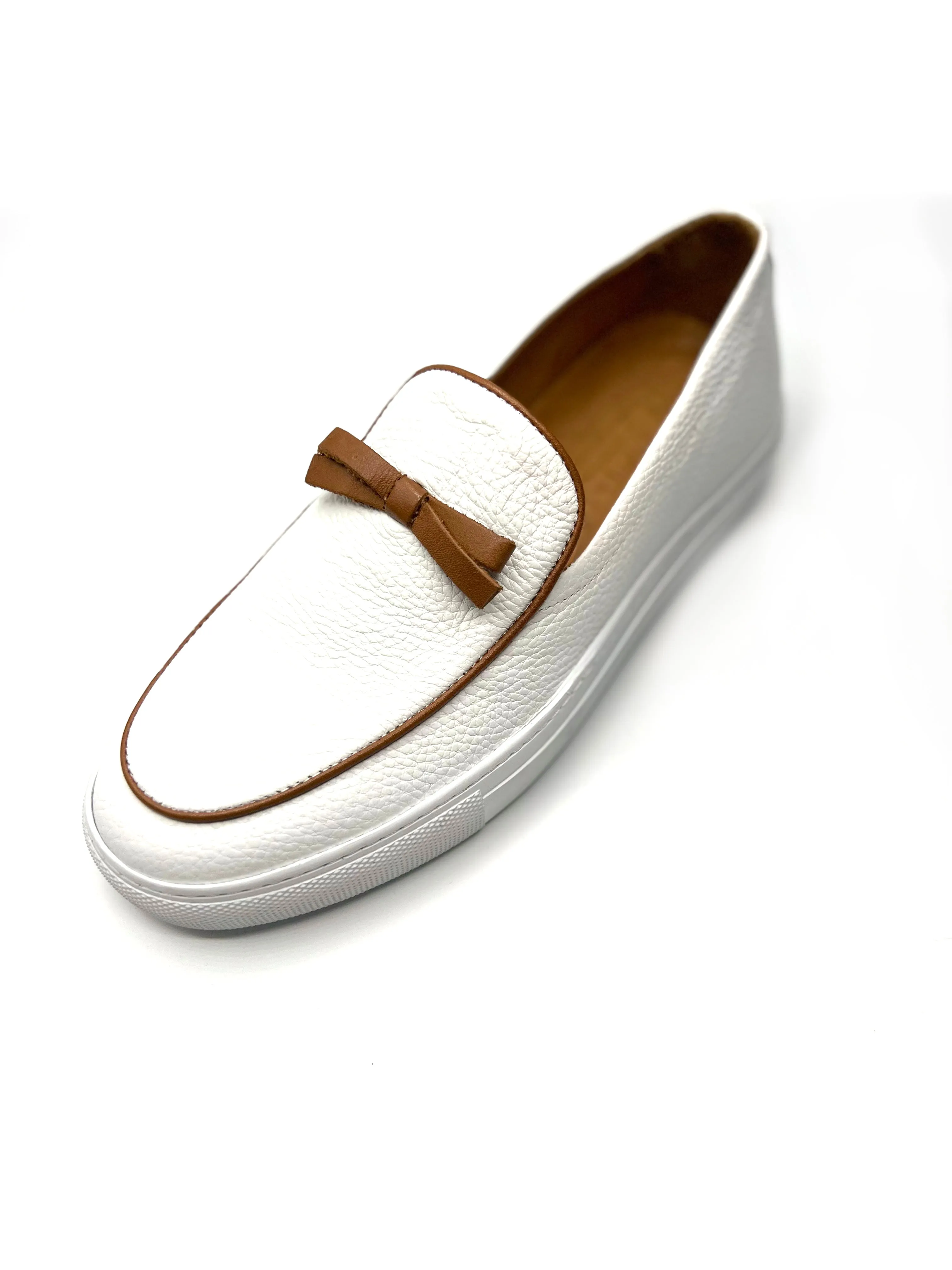 Vercini Elegant Casual Leather Bow Loafer