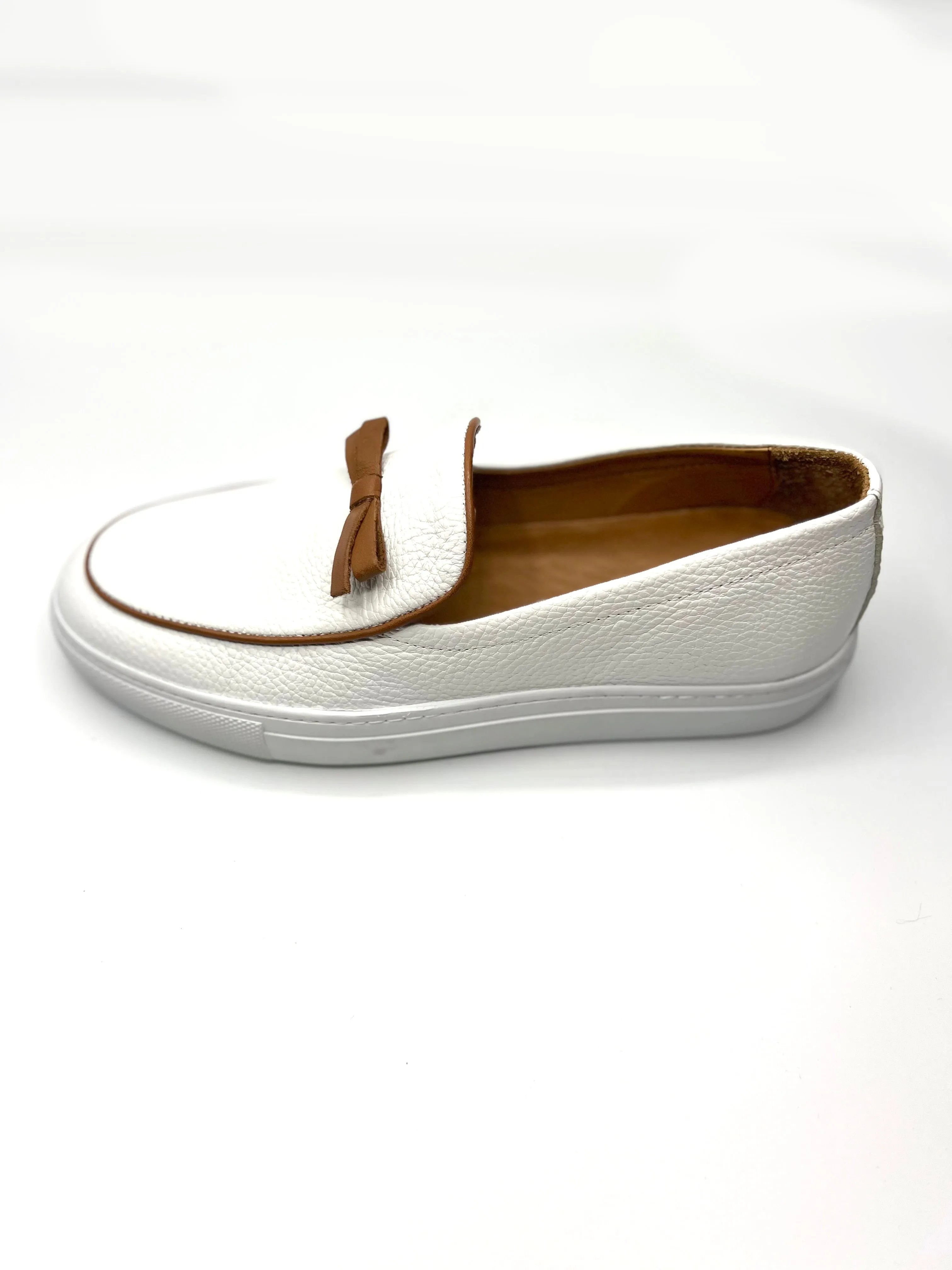 Vercini Elegant Casual Leather Bow Loafer