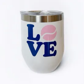 White Tennis Love Wine Tumbler