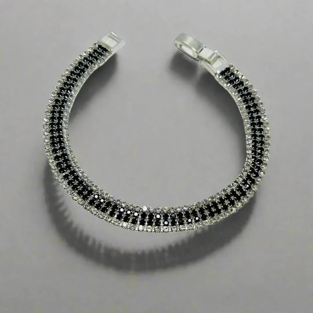 Wide Crystal Sparkling Tennis Bracelet