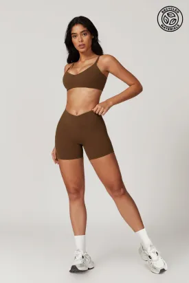 Zoe Sports Bra & Shorts Set - Brown